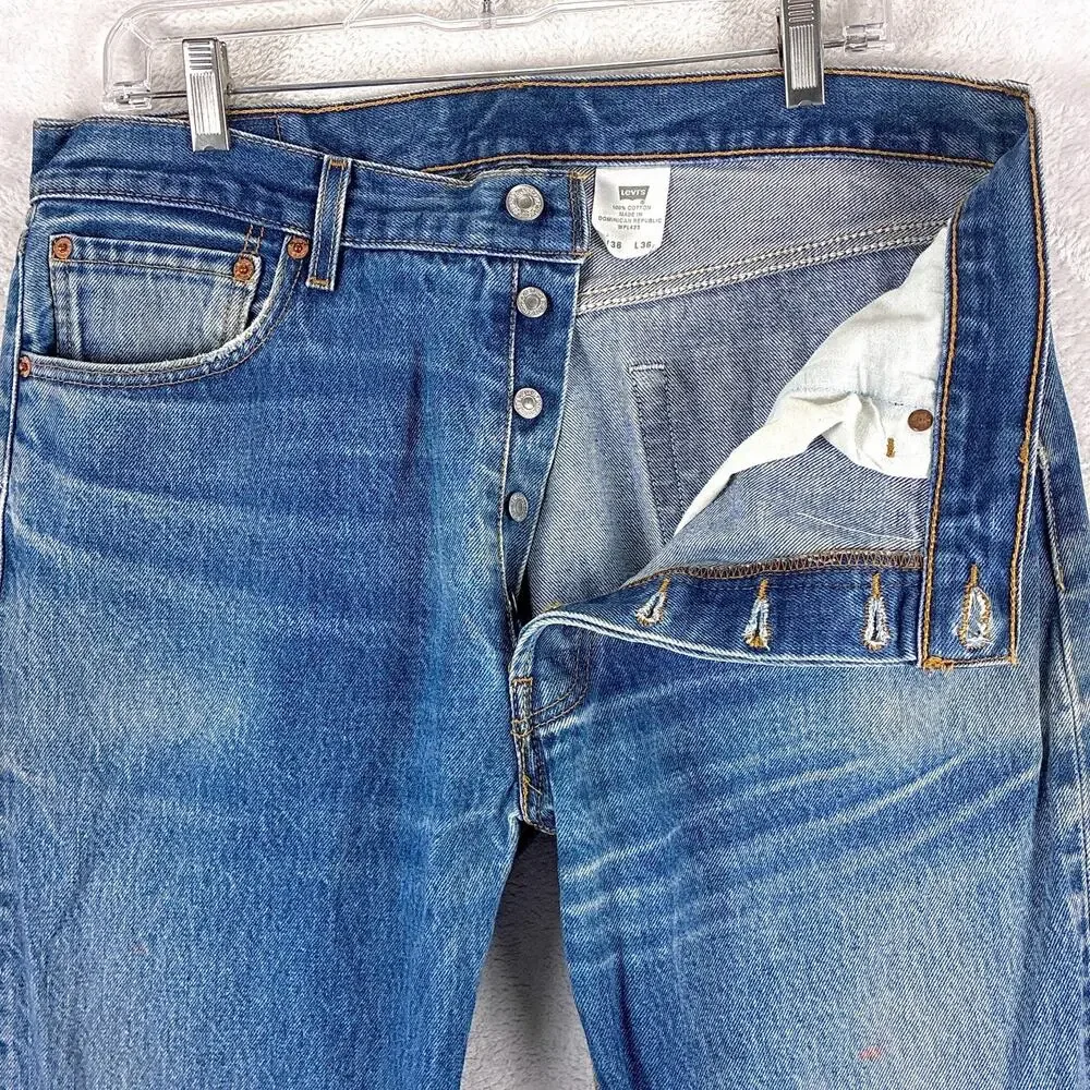 VTG Levis 501 XX Jeans Mens 36x36 (34x33) Faded Whiskered Button Fly Classic